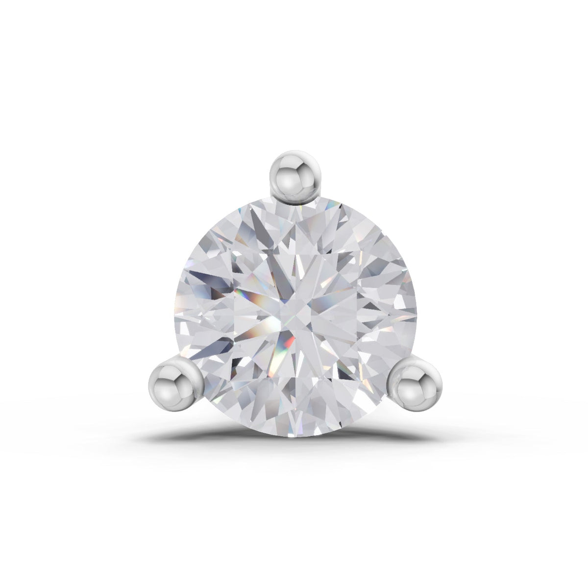 0.08 Carat 3 Prong Solitaire Diamond Nose Pin 14K