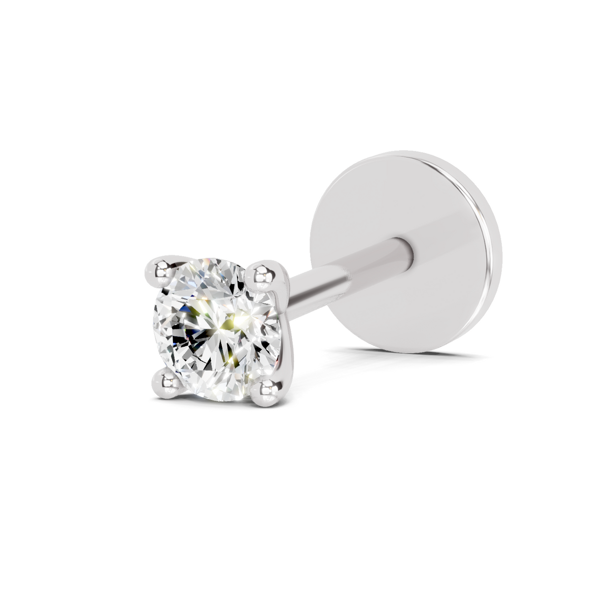 Shimmering Solitaire Diamond Nose Pin