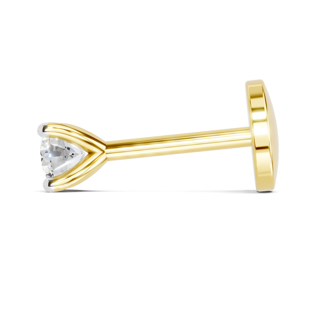 0.07 Carat Solitaire Diamond Nose Pin 14K