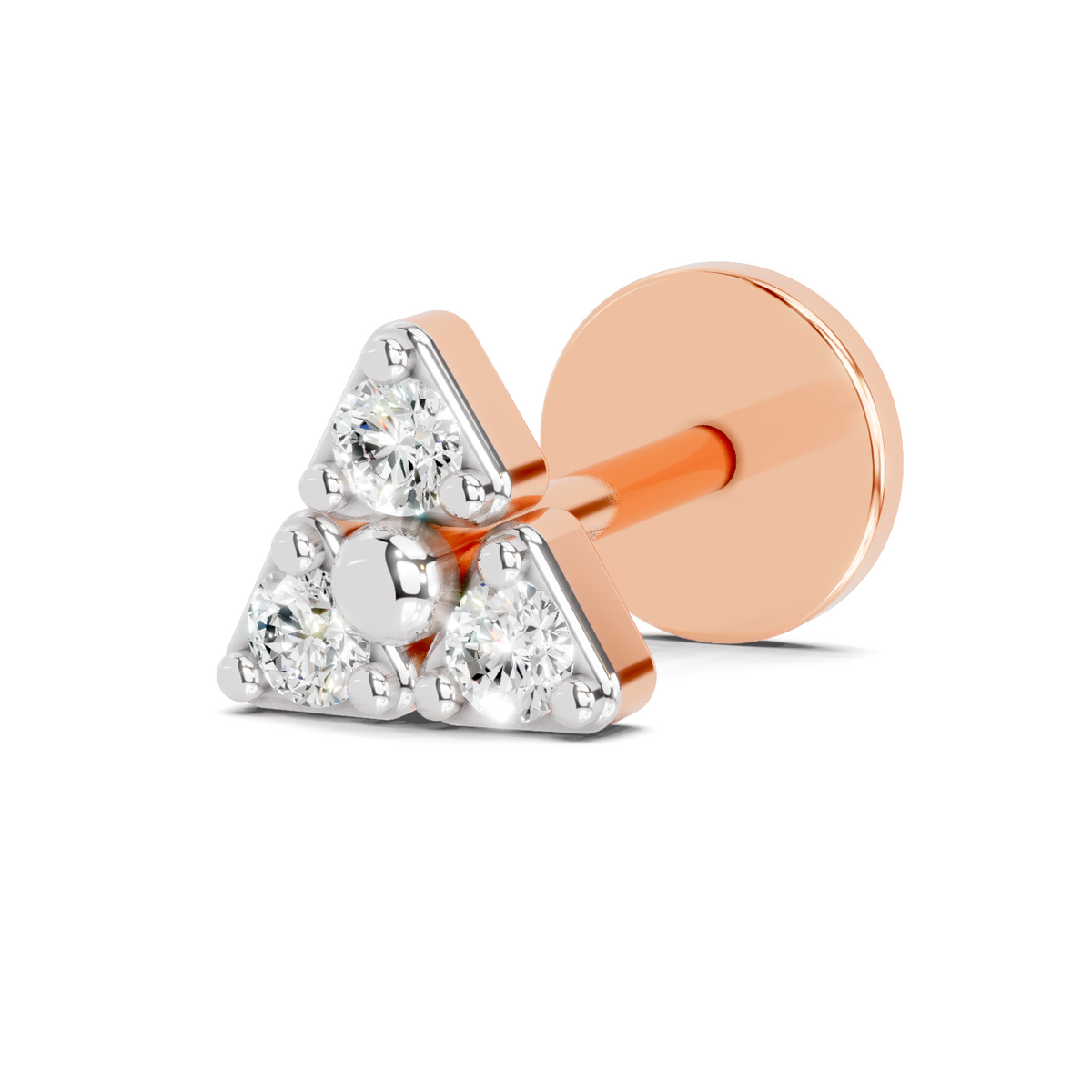 Graceful Bloom Trinity Diamond Nose Pin