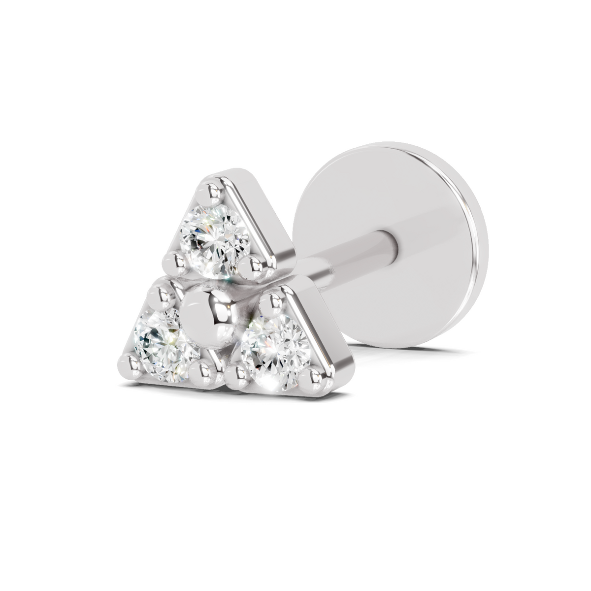 Graceful Bloom Trinity Diamond Nose Pin