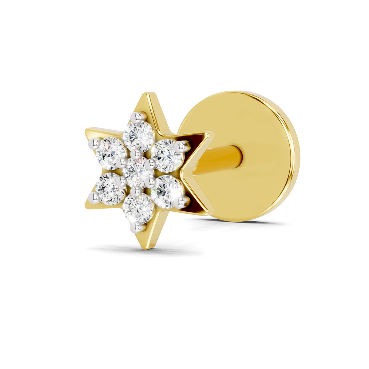 0.03 Carat Star Flatback Nosepin 14K