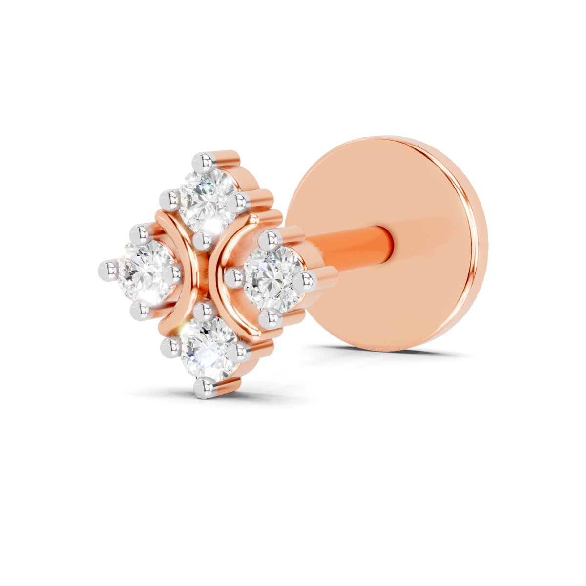 Luminous Round Star Diamond Nose Pin