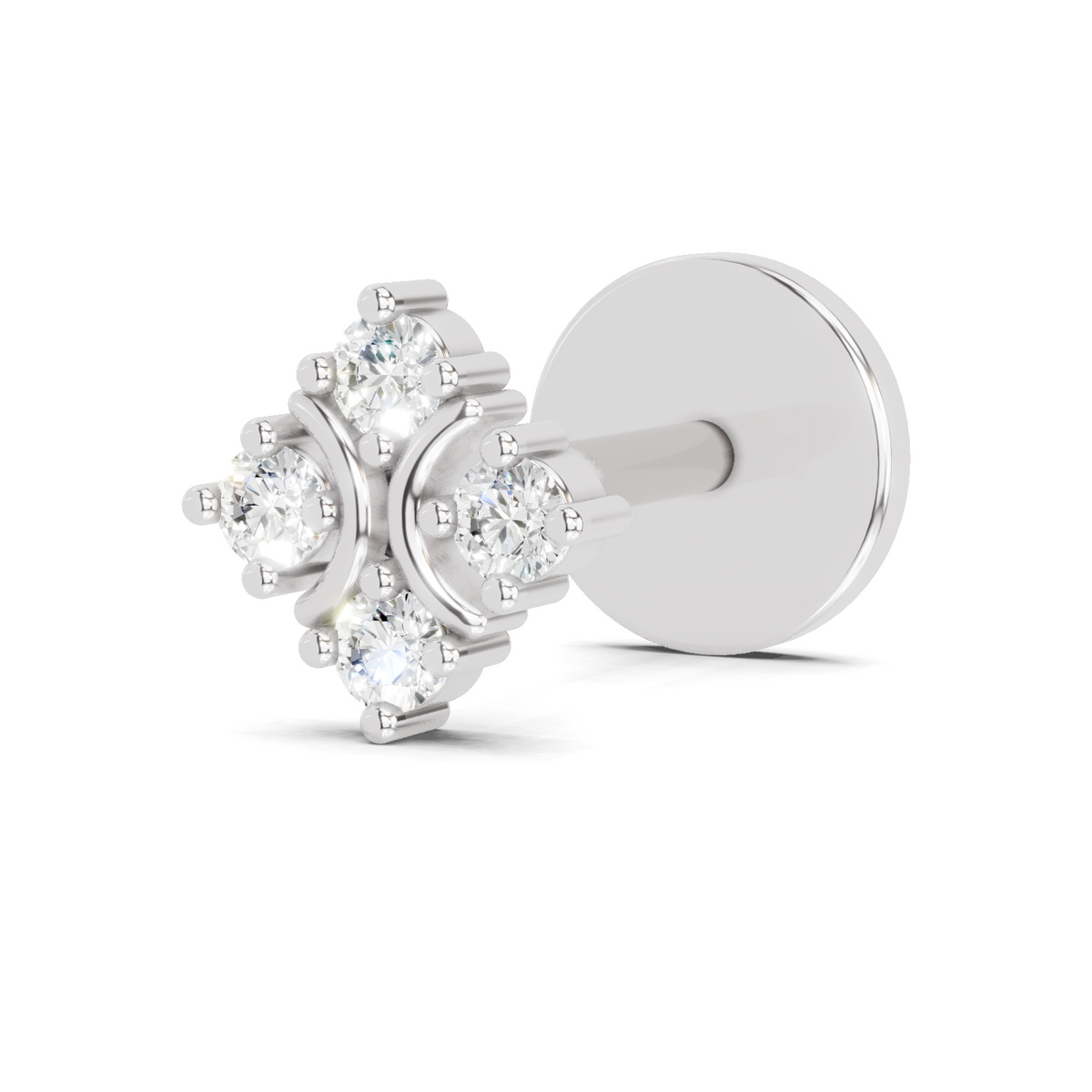 Luminous Round Star Diamond Nose Pin