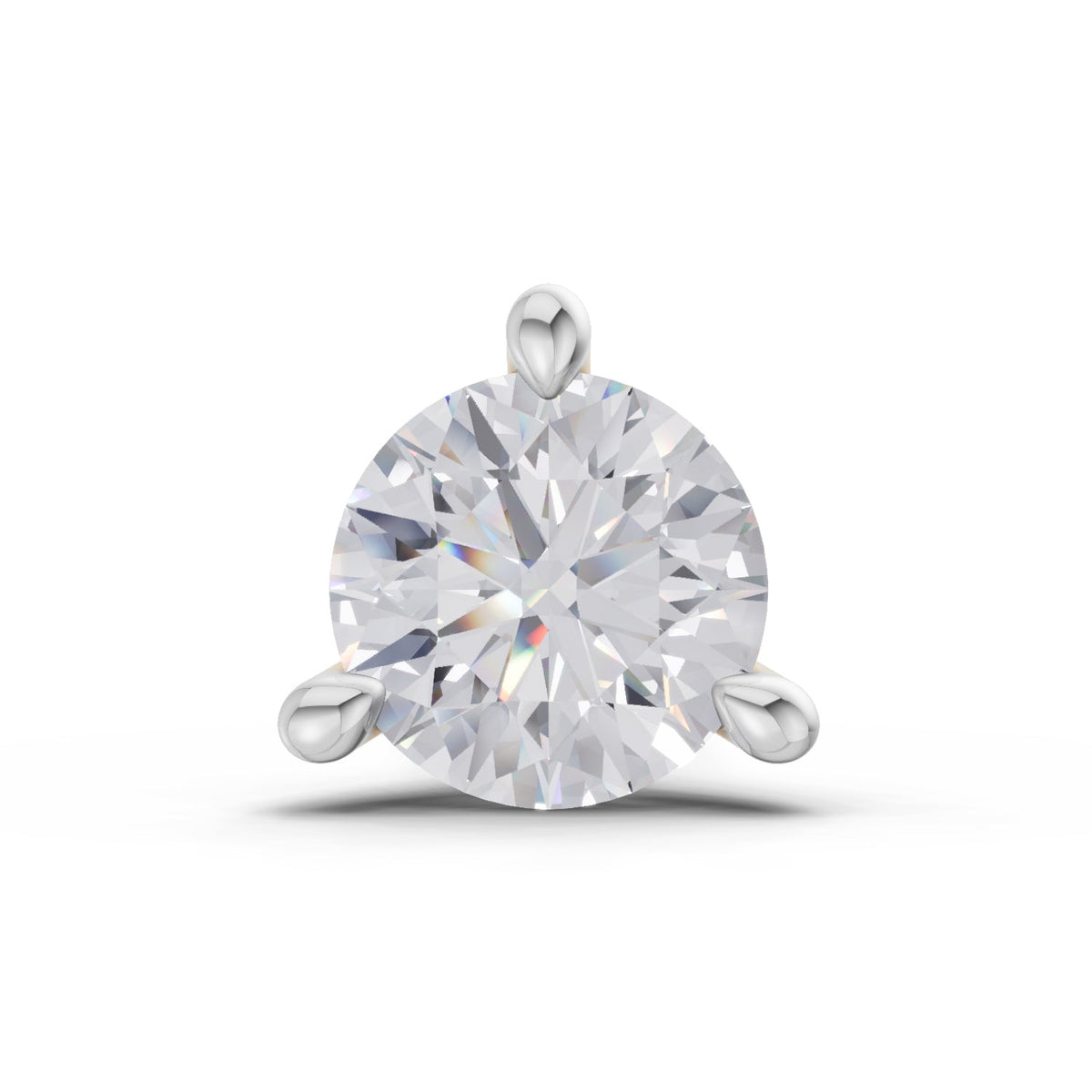 0.06 Carat 3 Prong Solitaire Diamond Nose Pin 14K