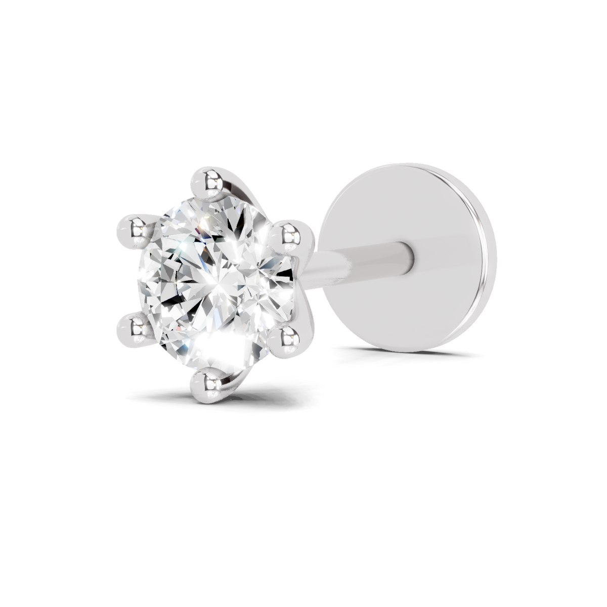 Elegant Solitaire Diamond Nose Pin