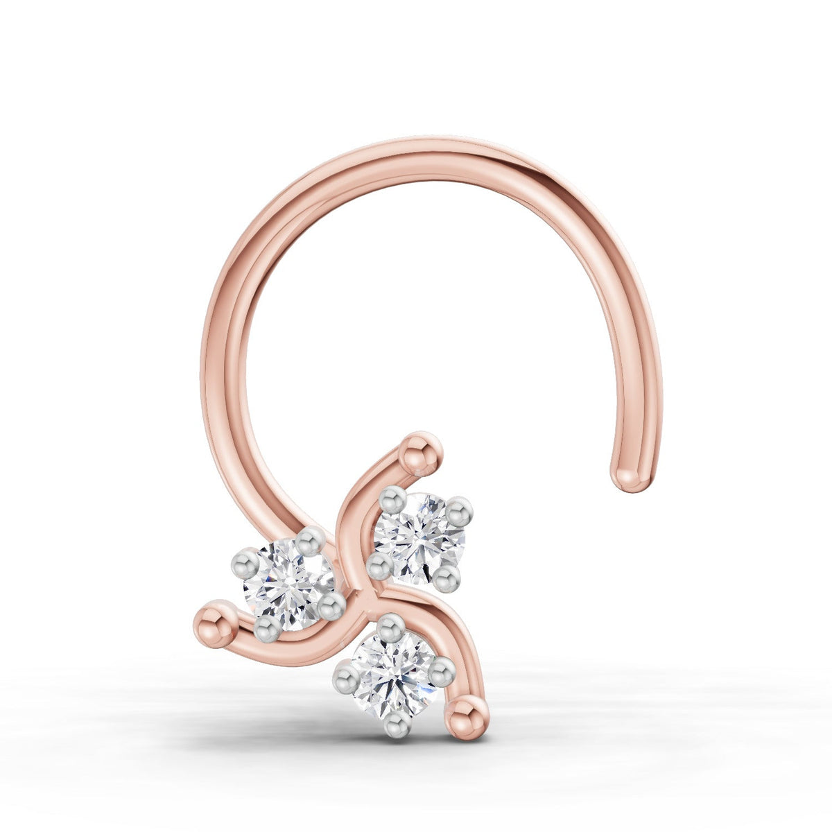 Radiant Floral Diamond Nose Pin