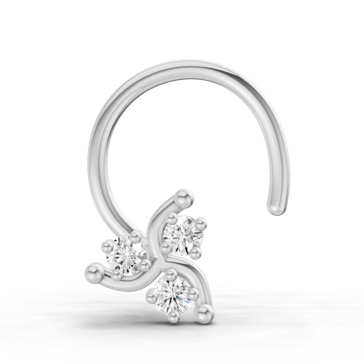 Radiant Floral Diamond Nose Pin