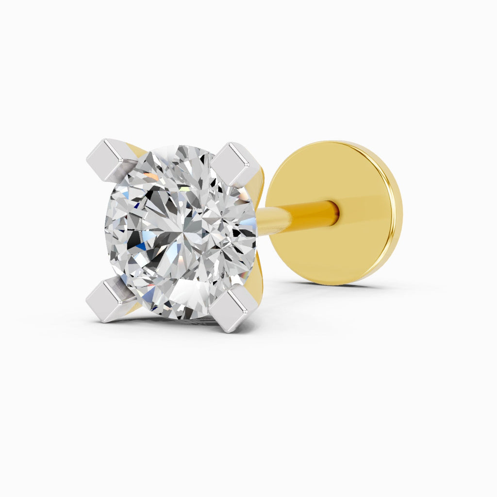 0.35 Carat 4 Prong Solitaire Diamond Nose Pin 14K