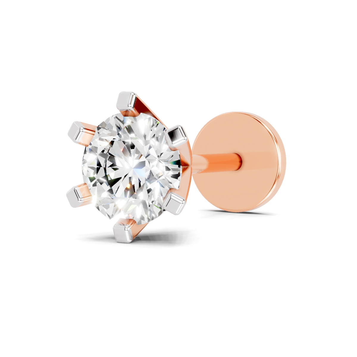 Radiant Solitaire Diamond Nose Pin
