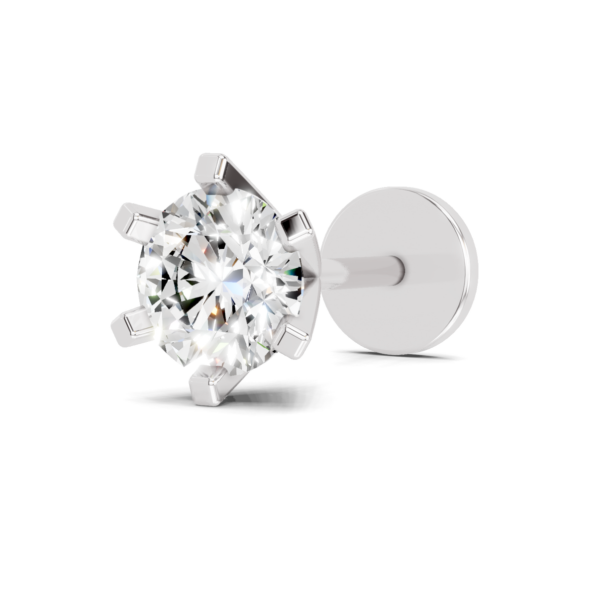 Radiant Solitaire Diamond Nose Pin
