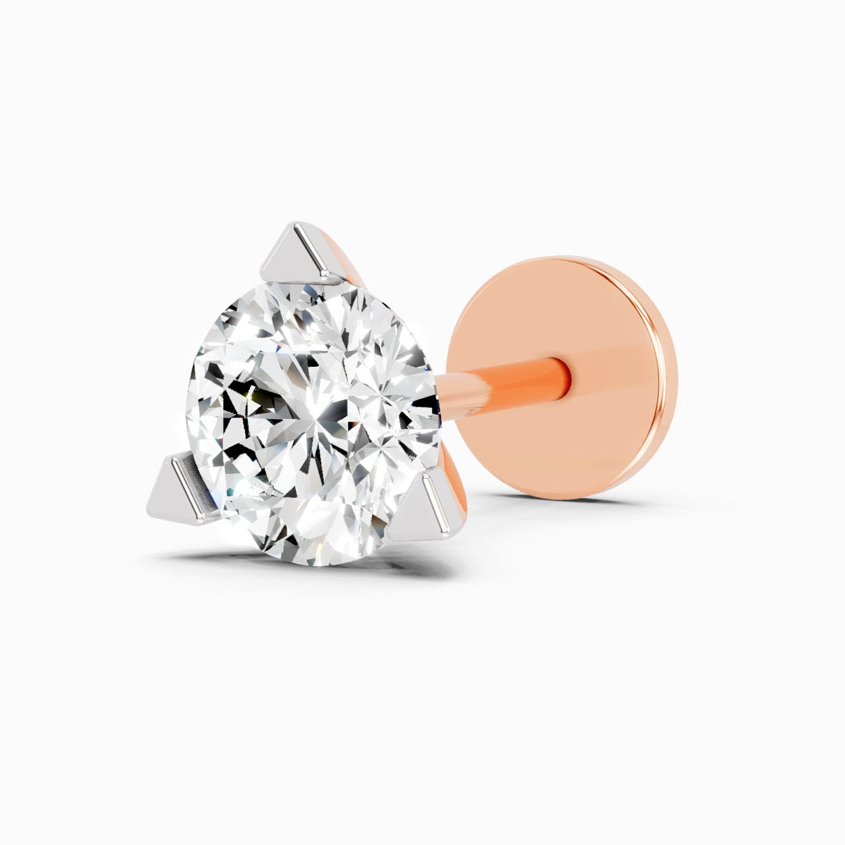 Refined Solitaire Diamond Nose Pin