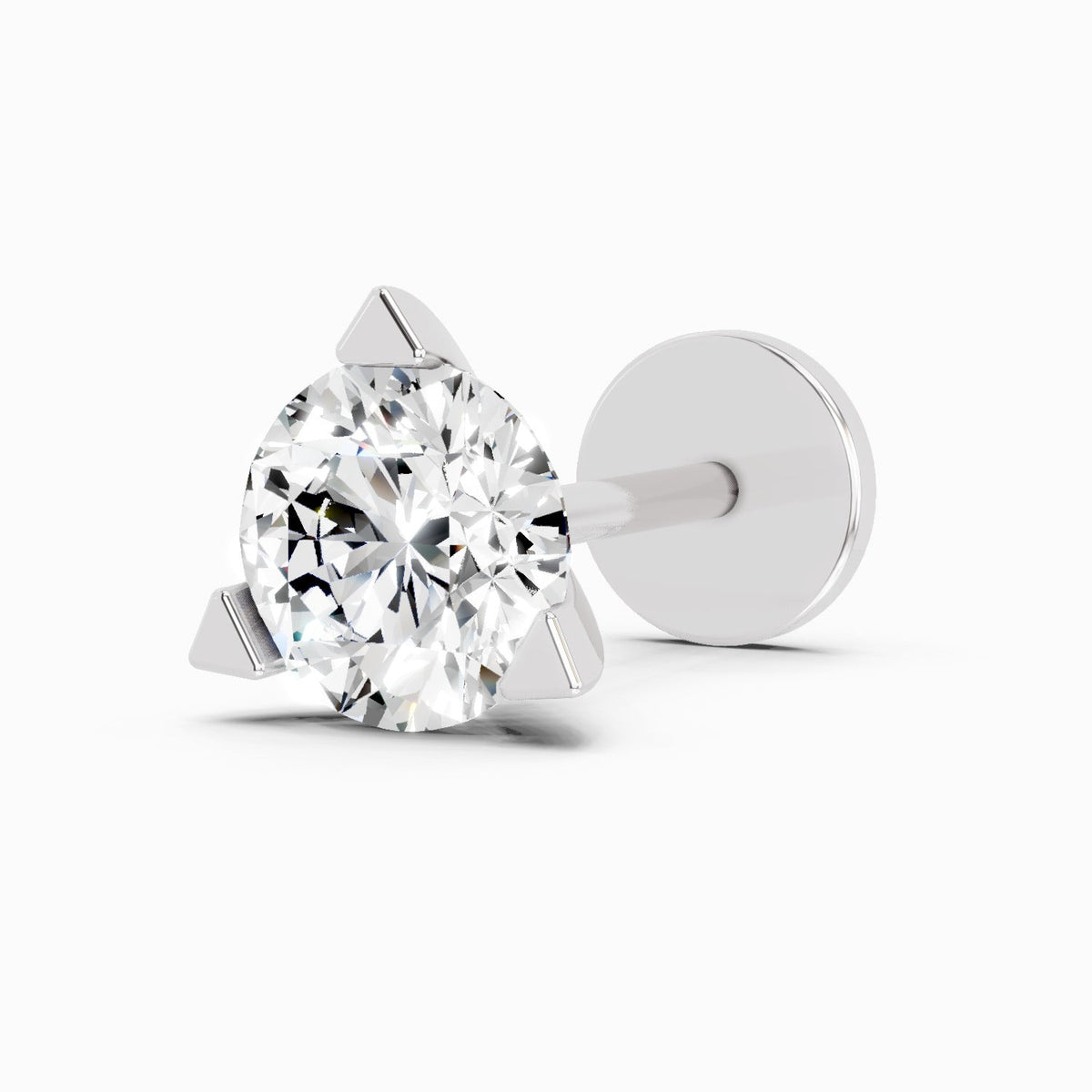 Refined Solitaire Diamond Nose Pin