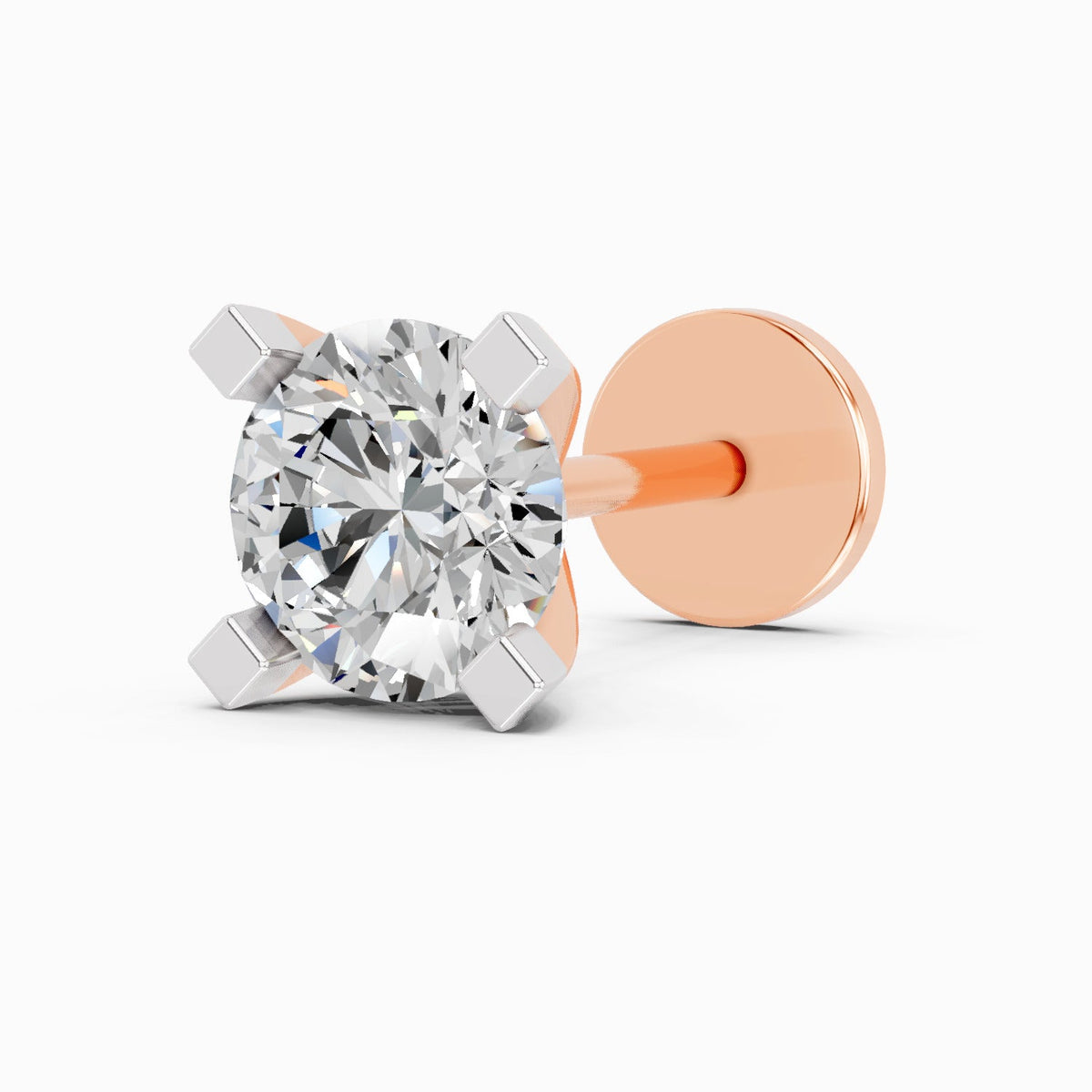 Gleaming Solitaire Diamond Nose Pin