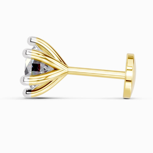 0.15 Carat Solitaire Diamond Nose Pin 14K