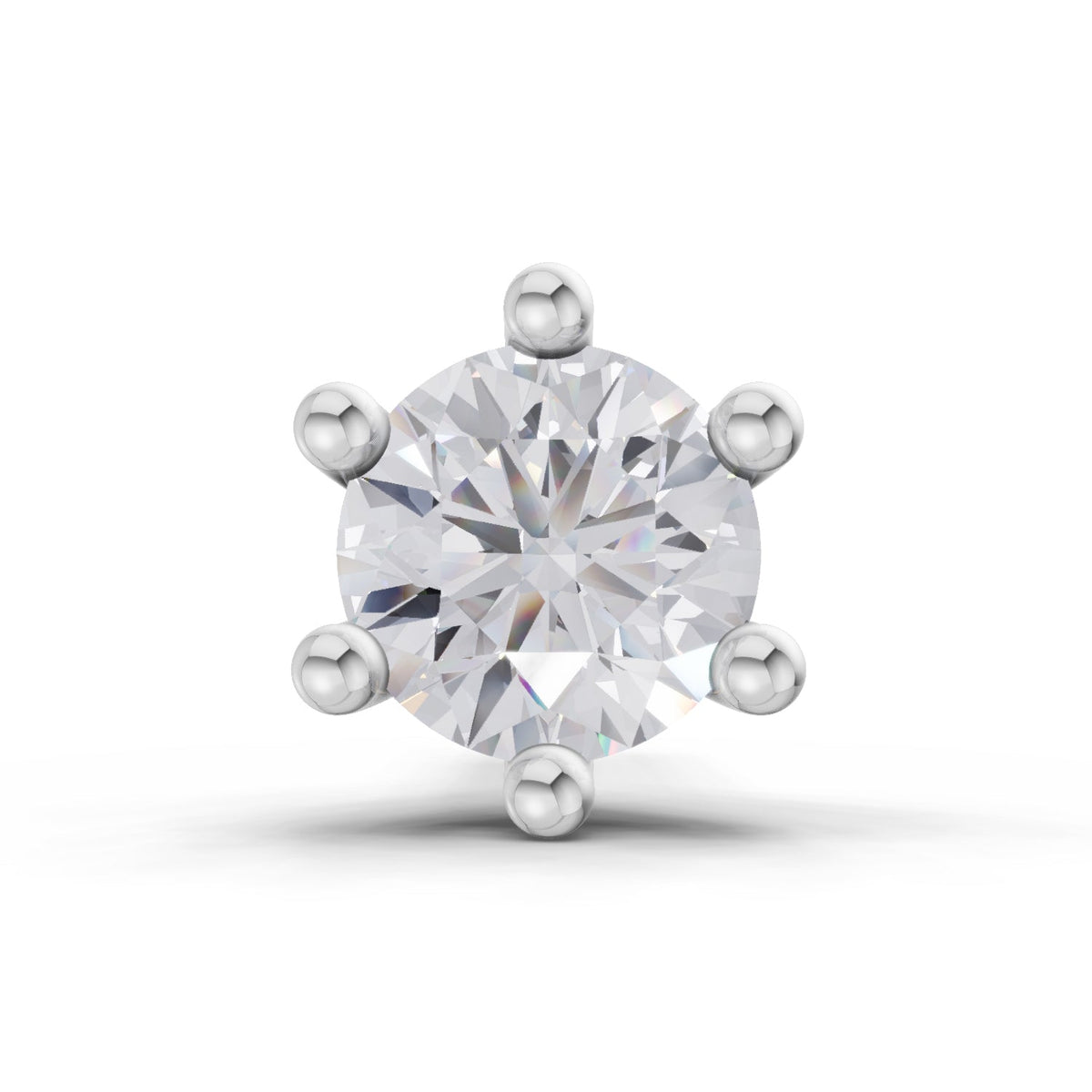 0.15 Carat Solitaire Diamond Nose Pin 14K