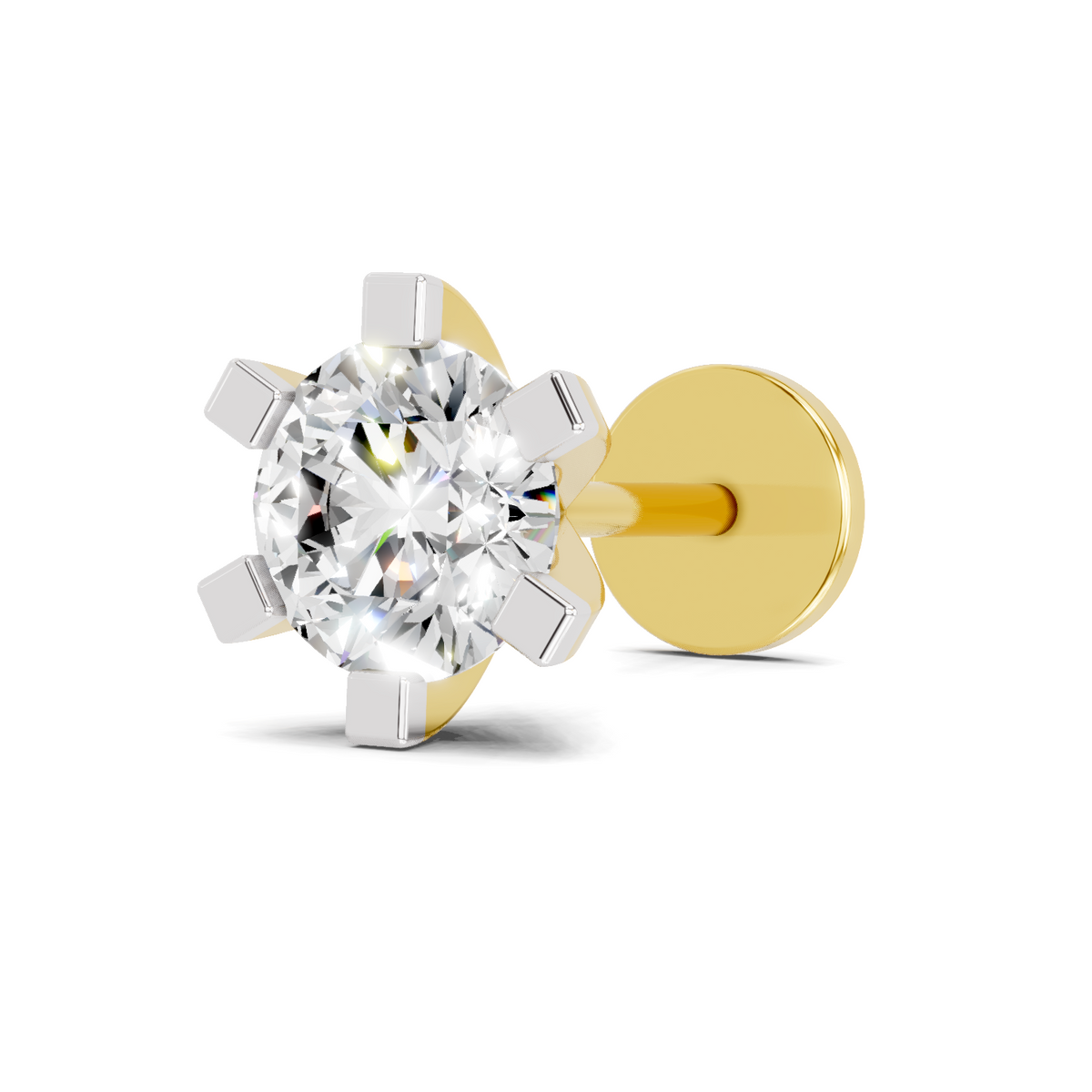 0.21 Carat Luxurious Diamond Nose Pin 14K Screw