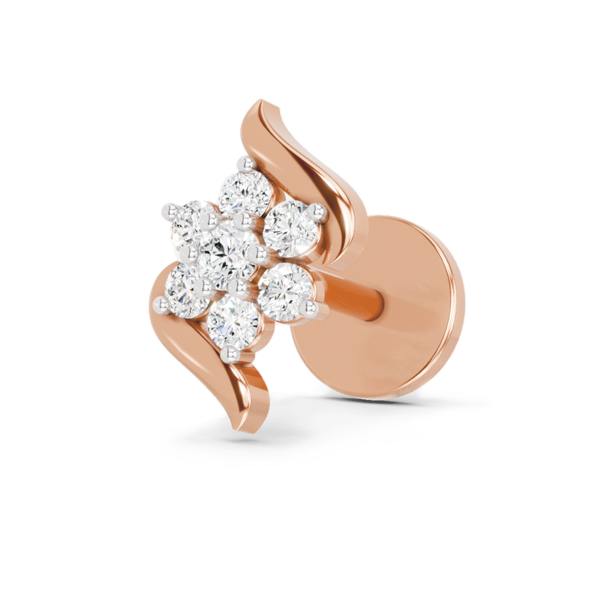 Captivating Swirl Diamond Nose Pin