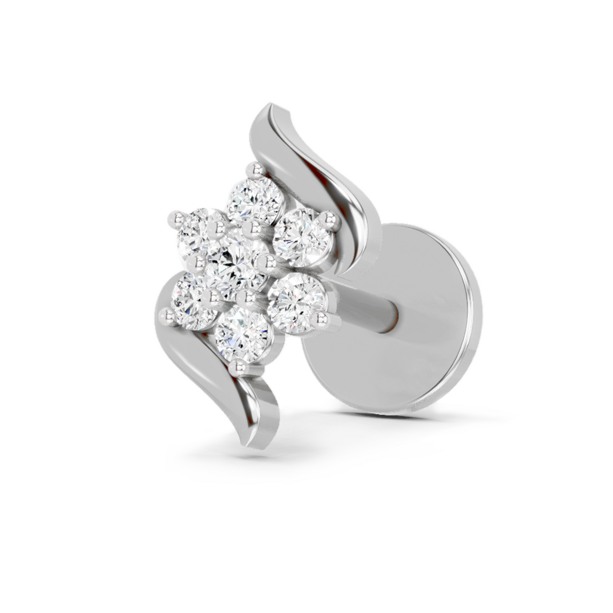 Captivating Swirl Diamond Nose Pin
