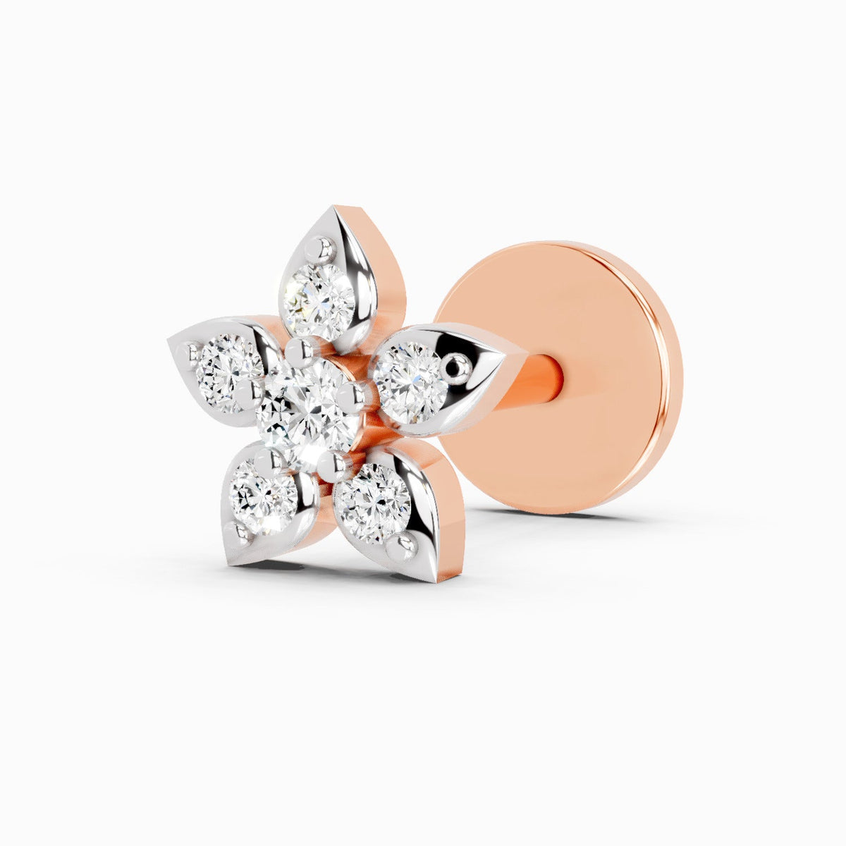 Glistening Floral Diamond Nose Pin