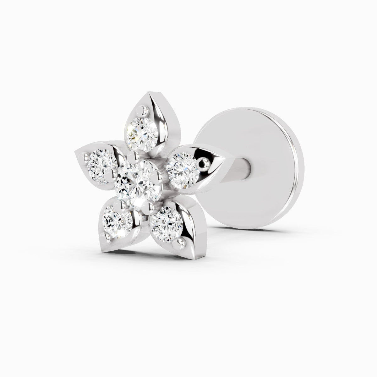 Glistening Floral Diamond Nose Pin