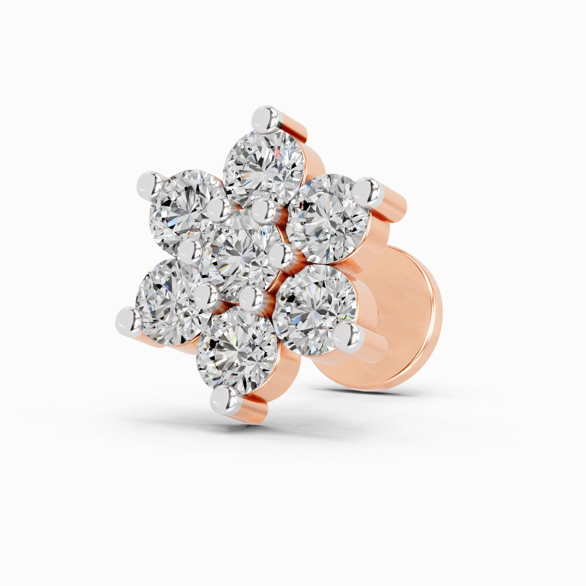 Regal Floral Diamond Nose Pin