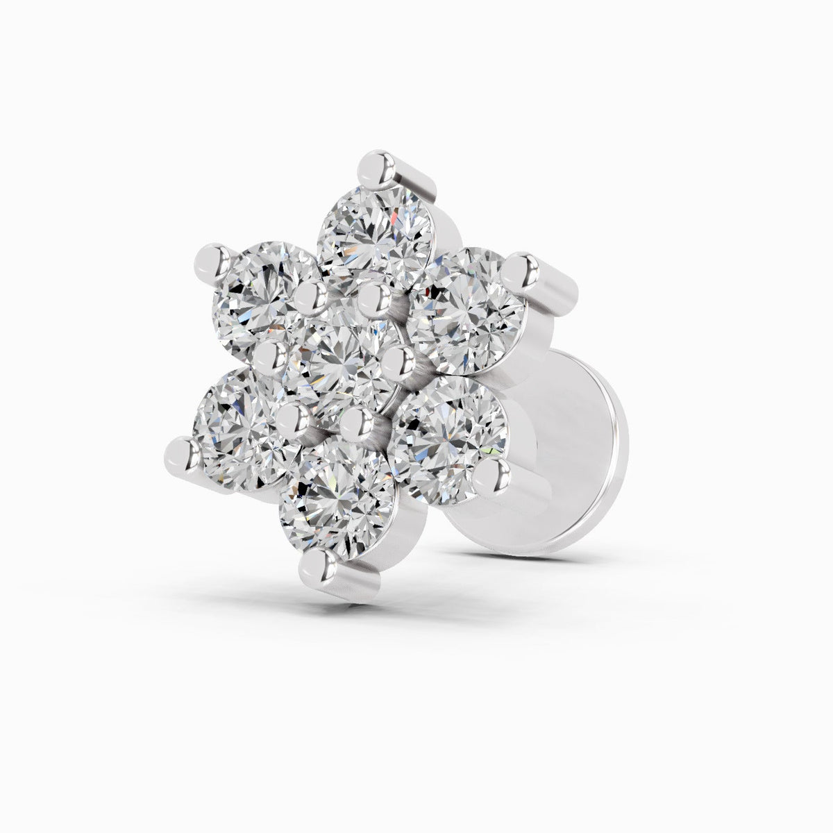 Regal Floral Diamond Nose Pin