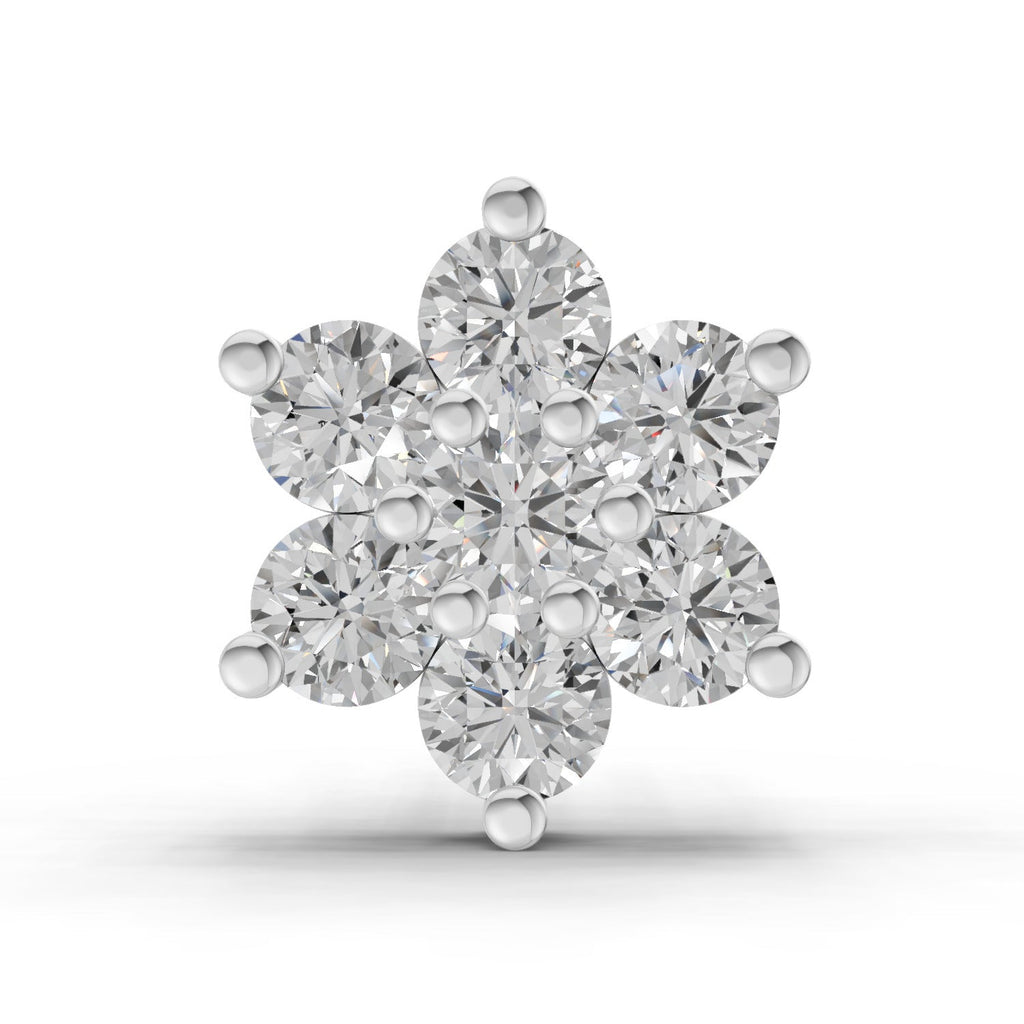 0.48 Carat floral cluster Diamond Nose Pin 14K