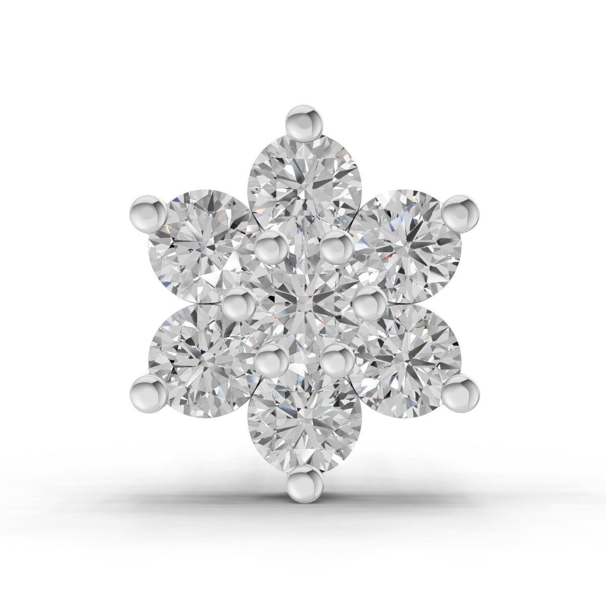 0.48 Carat floral cluster Diamond Nose Pin 14K
