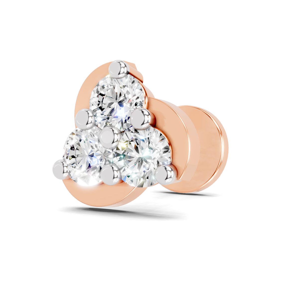 Sparkling Floral Cluster Diamond Nose Pin