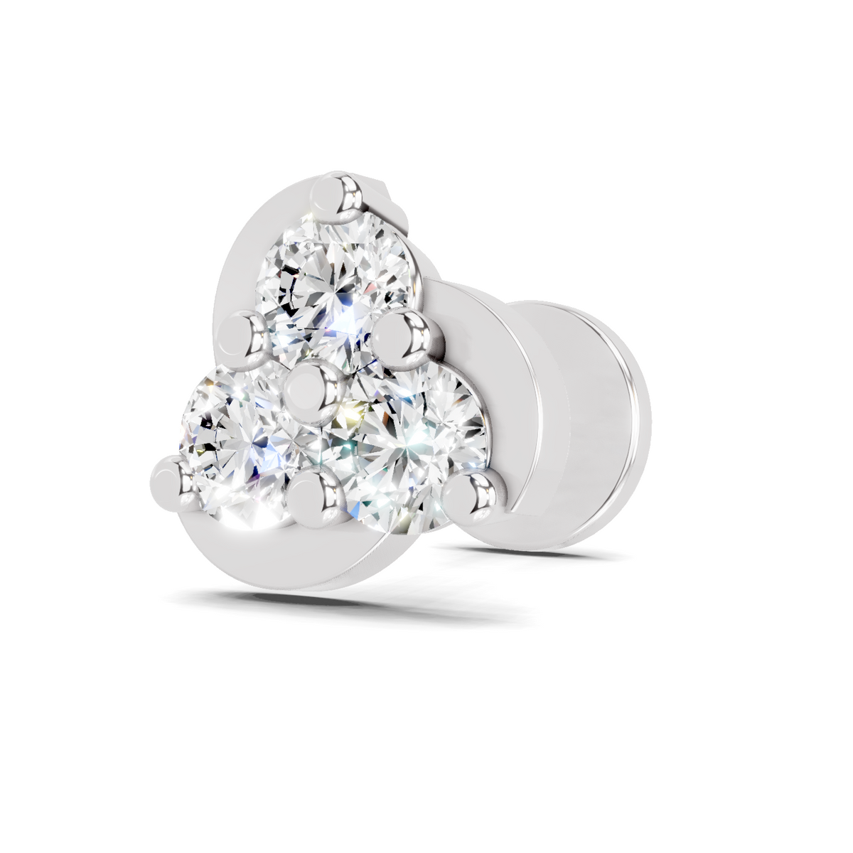 Sparkling Floral Cluster Diamond Nose Pin