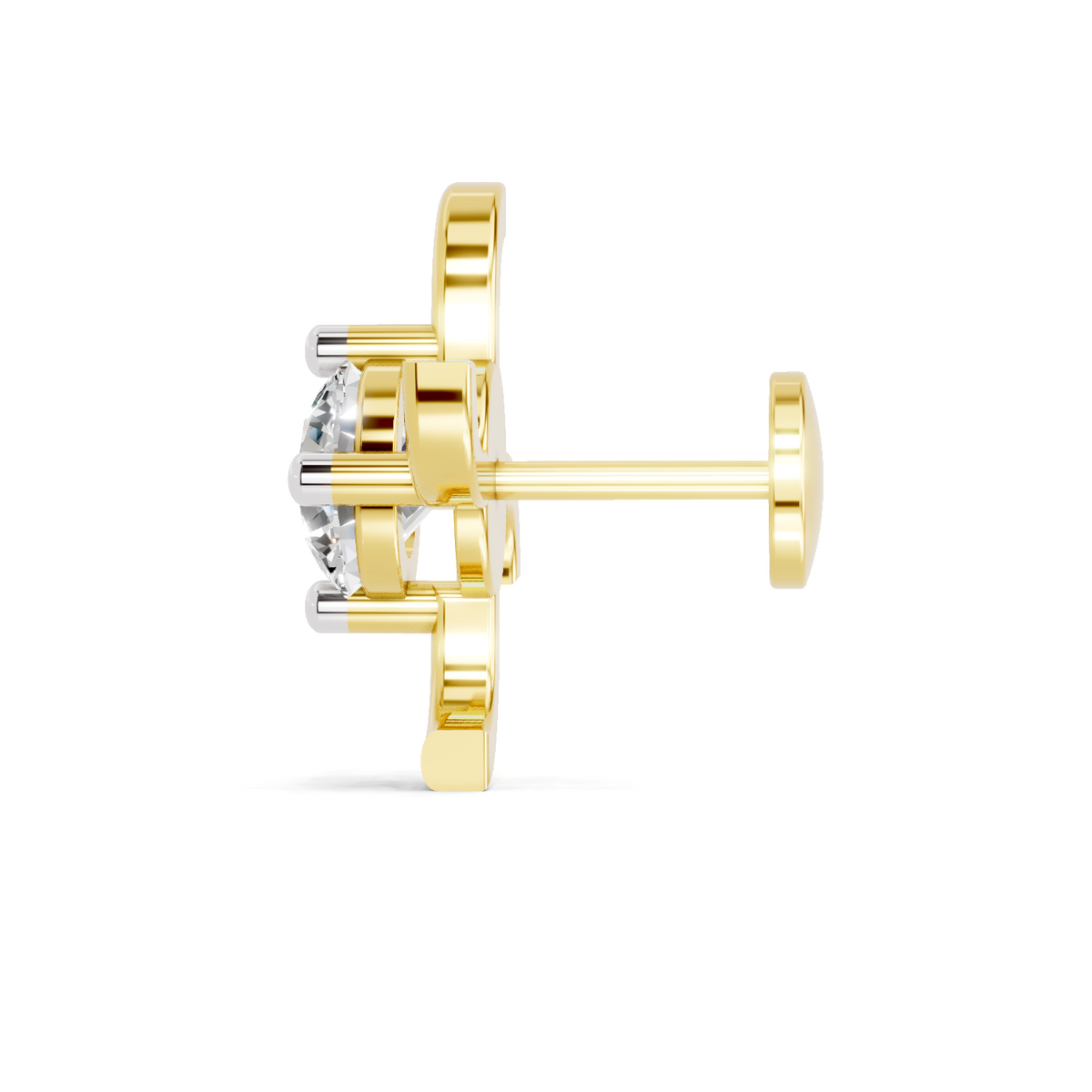 0.5 Carat Diamond Nose Pin 14K Screw