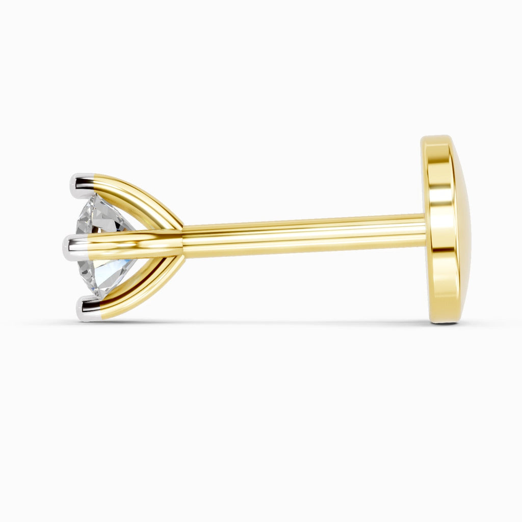 0.05 Carat Solitaire Diamond Nose Pin 14K