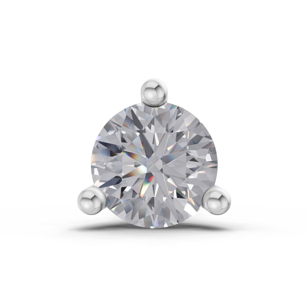 0.07 Carat 3 Prong Solitaire Diamond Nose Pin 14K