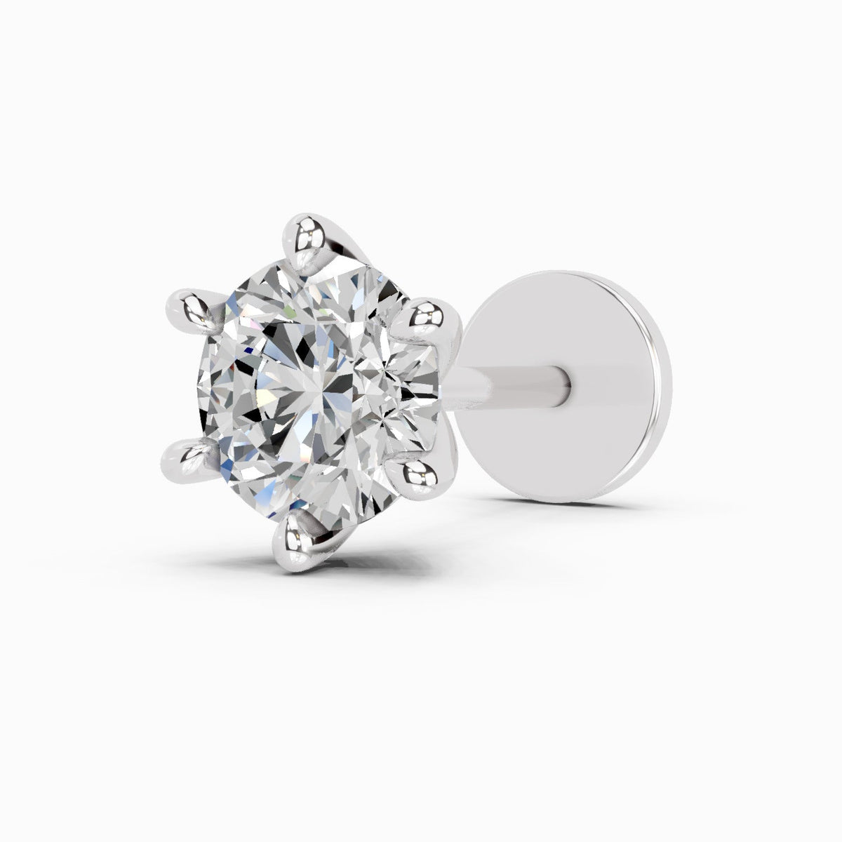 Glistening Solitaire Diamond Nose Pin