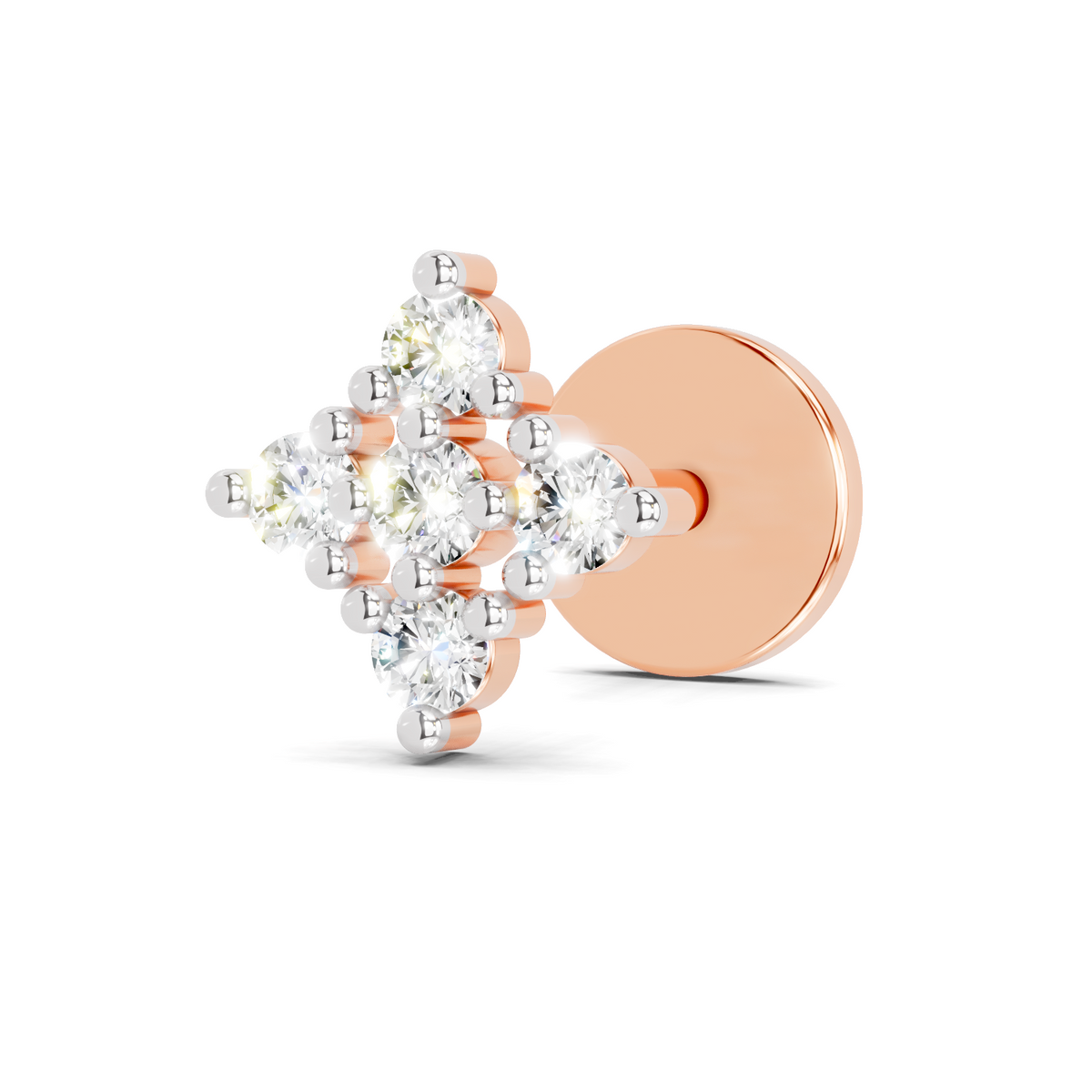 Pristine Kite Cluster Diamond Nose Pin