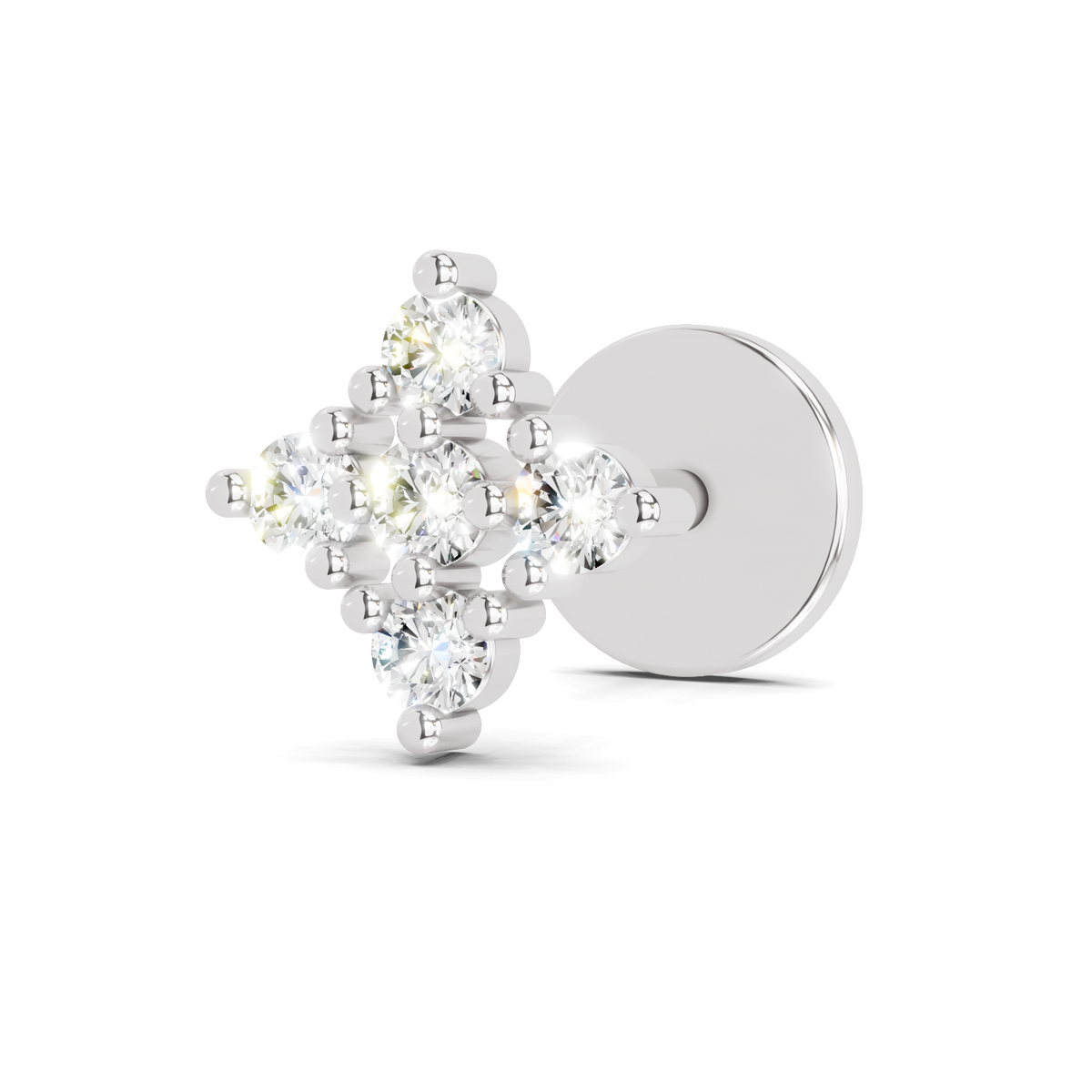 Pristine Kite Cluster Diamond Nose Pin
