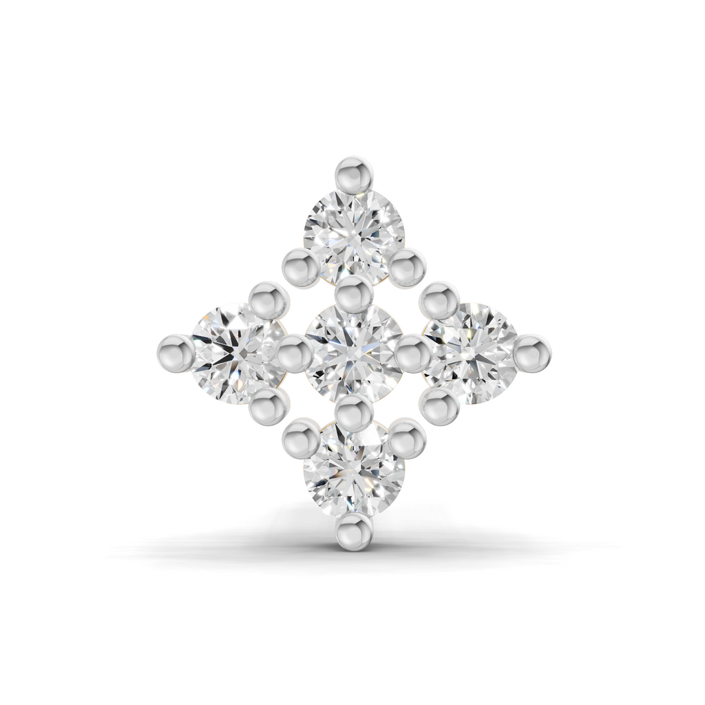0.08 Carat Kite Cluster Labret Nosepin 14K