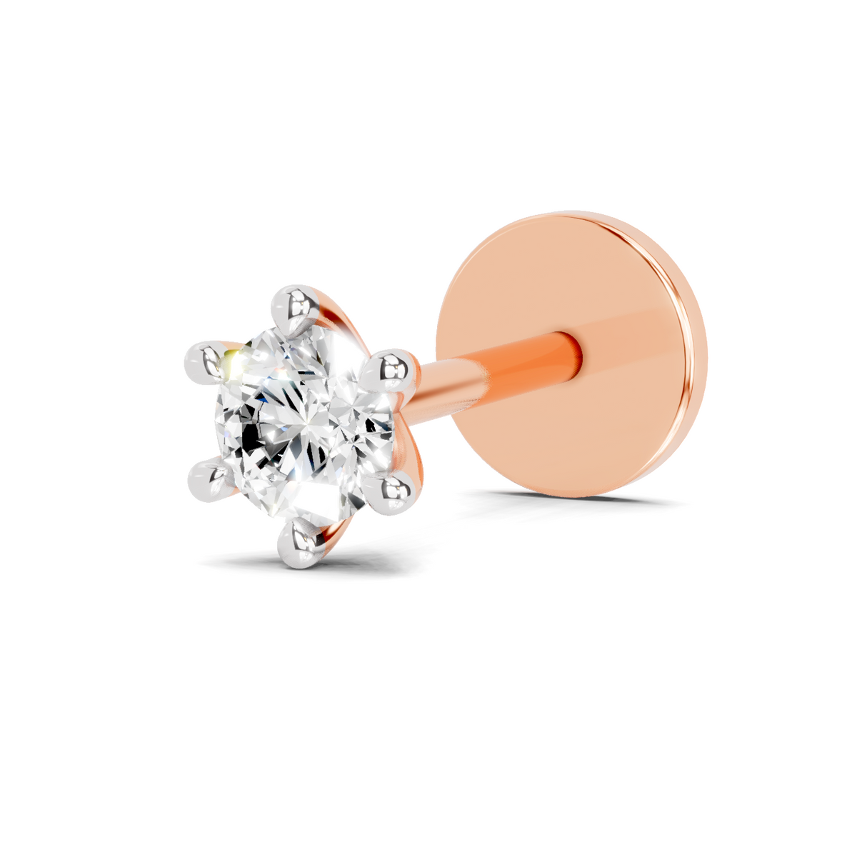 Graceful Solitaire Diamond Nose Pin