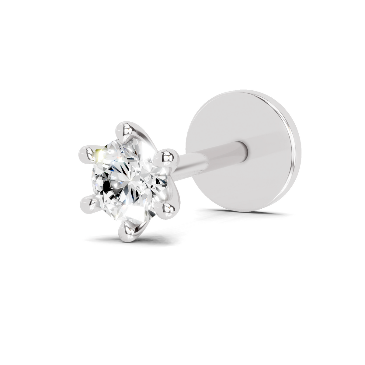 Graceful Solitaire Diamond Nose Pin