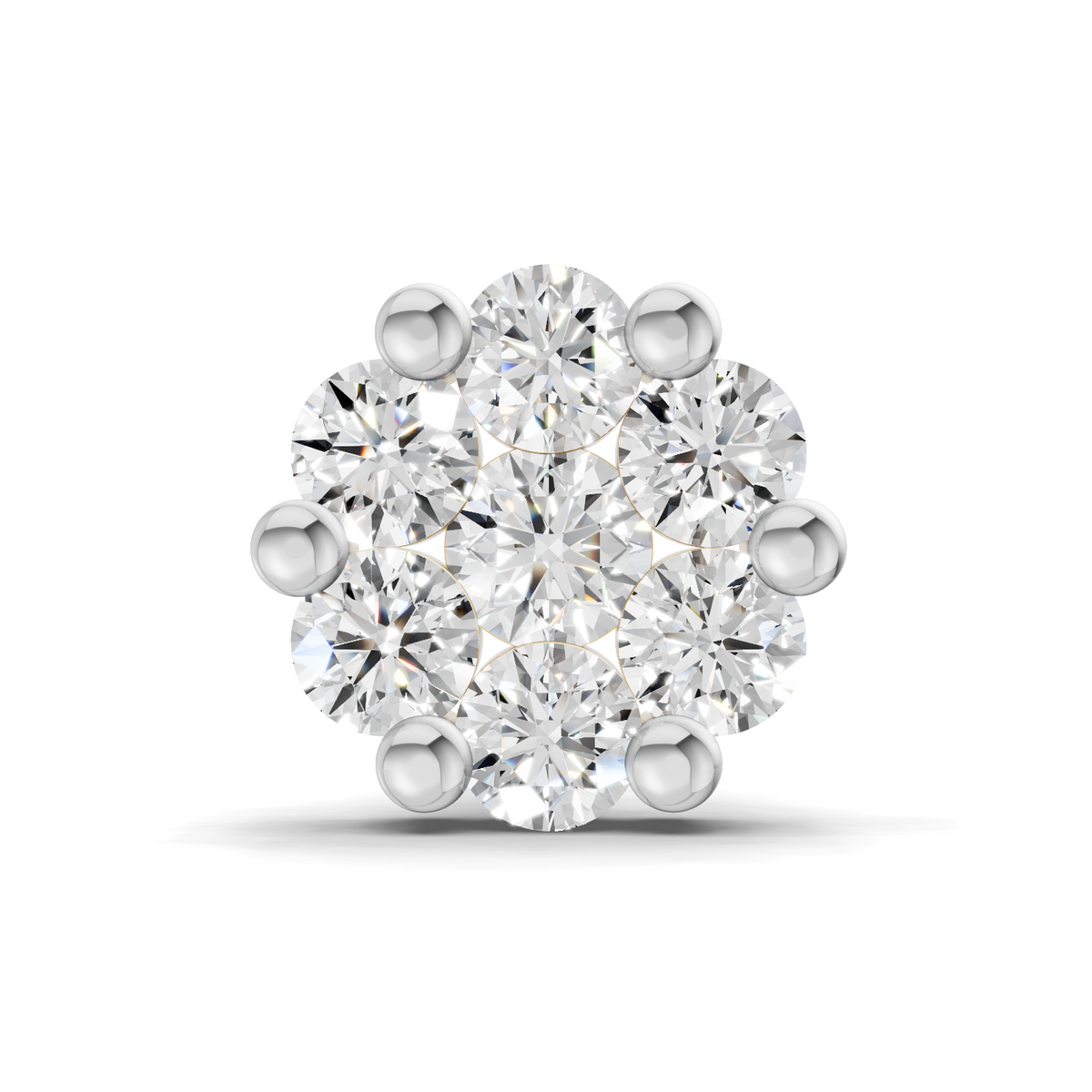 0.18 Carat Delicate Petal Cluster Nosepin 14K