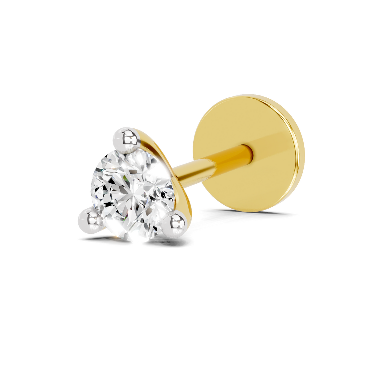 0.06 Carat Solitaire Diamond Nose Pin 14K