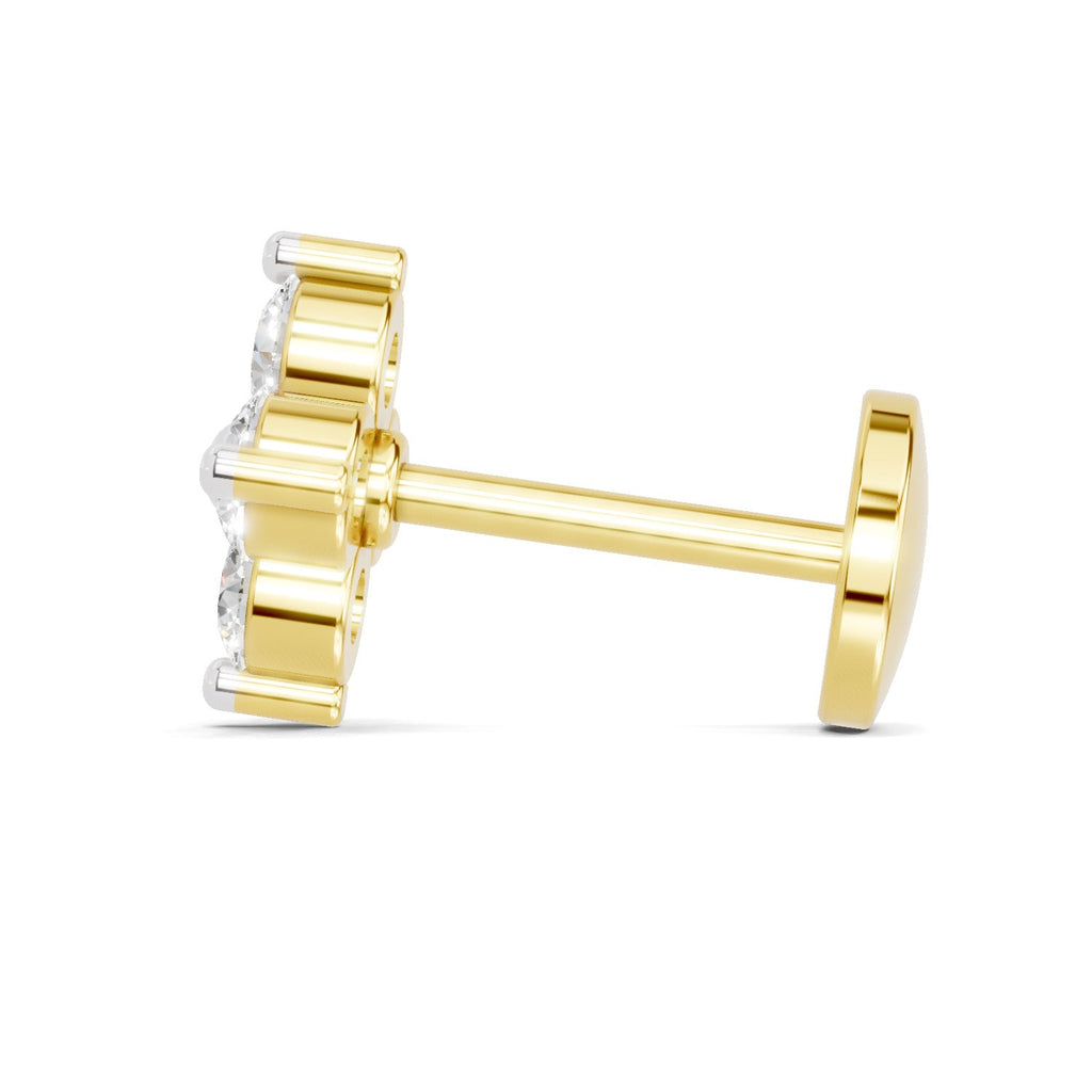 0.1 Carat Cluster Diamond Nose Pin 14K