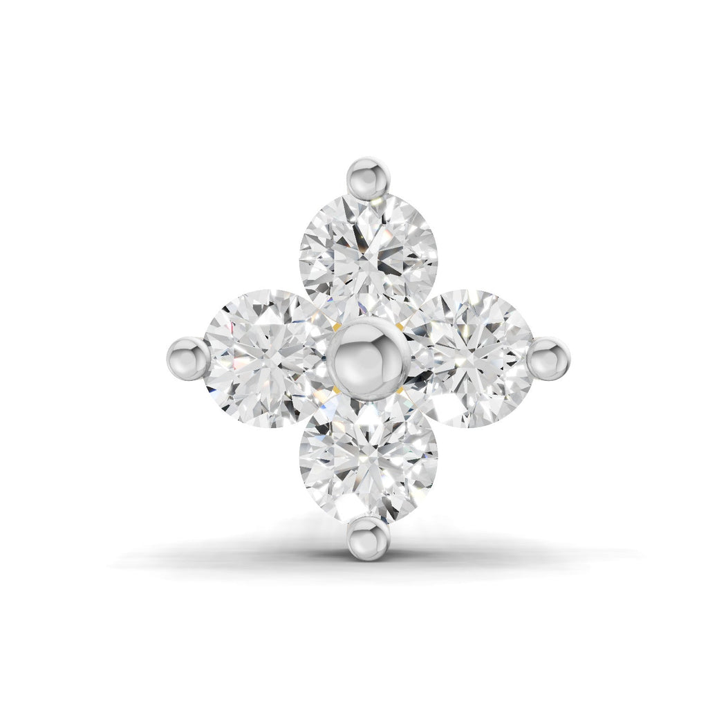 0.1 Carat Cluster Diamond Nose Pin 14K