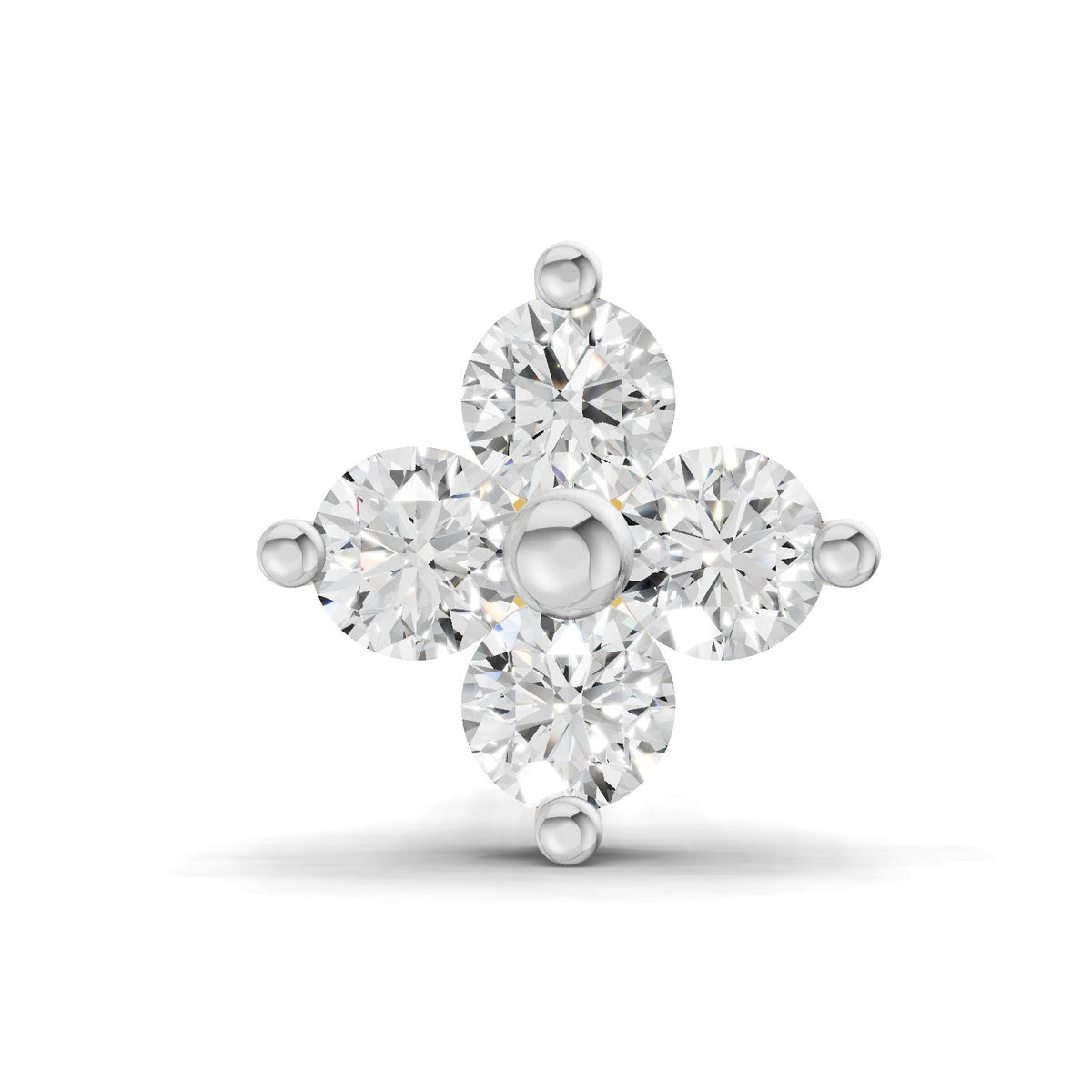0.1 Carat Cluster Diamond Nose Pin 14K