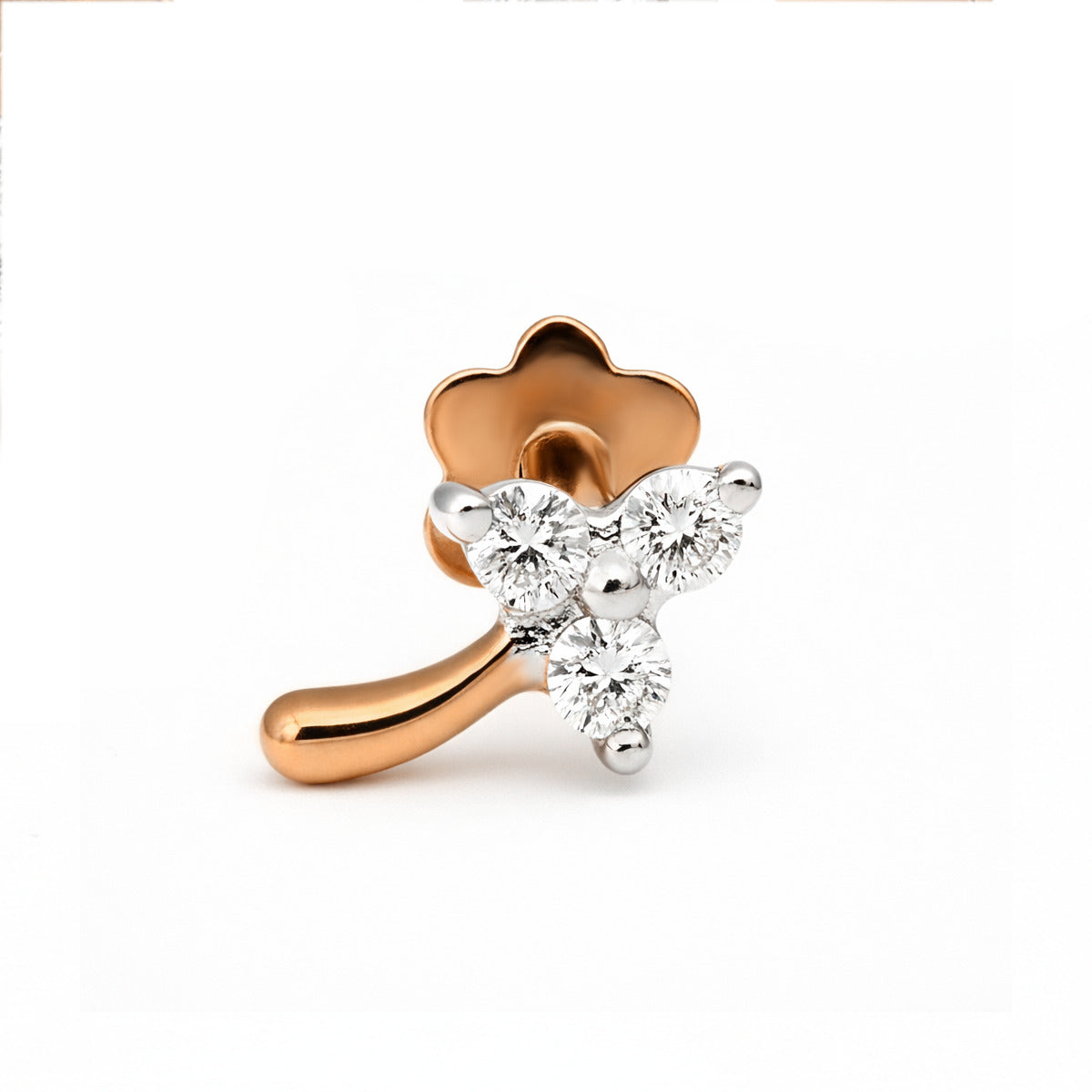 Dazzling Floral Diamond Nose Pin