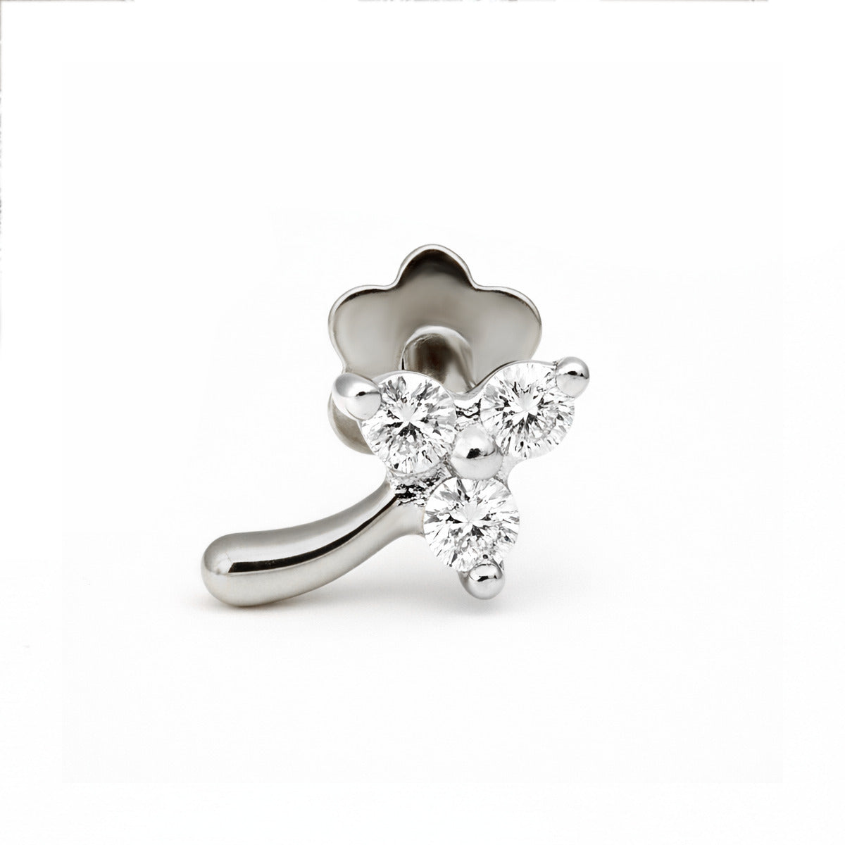 Dazzling Floral Diamond Nose Pin