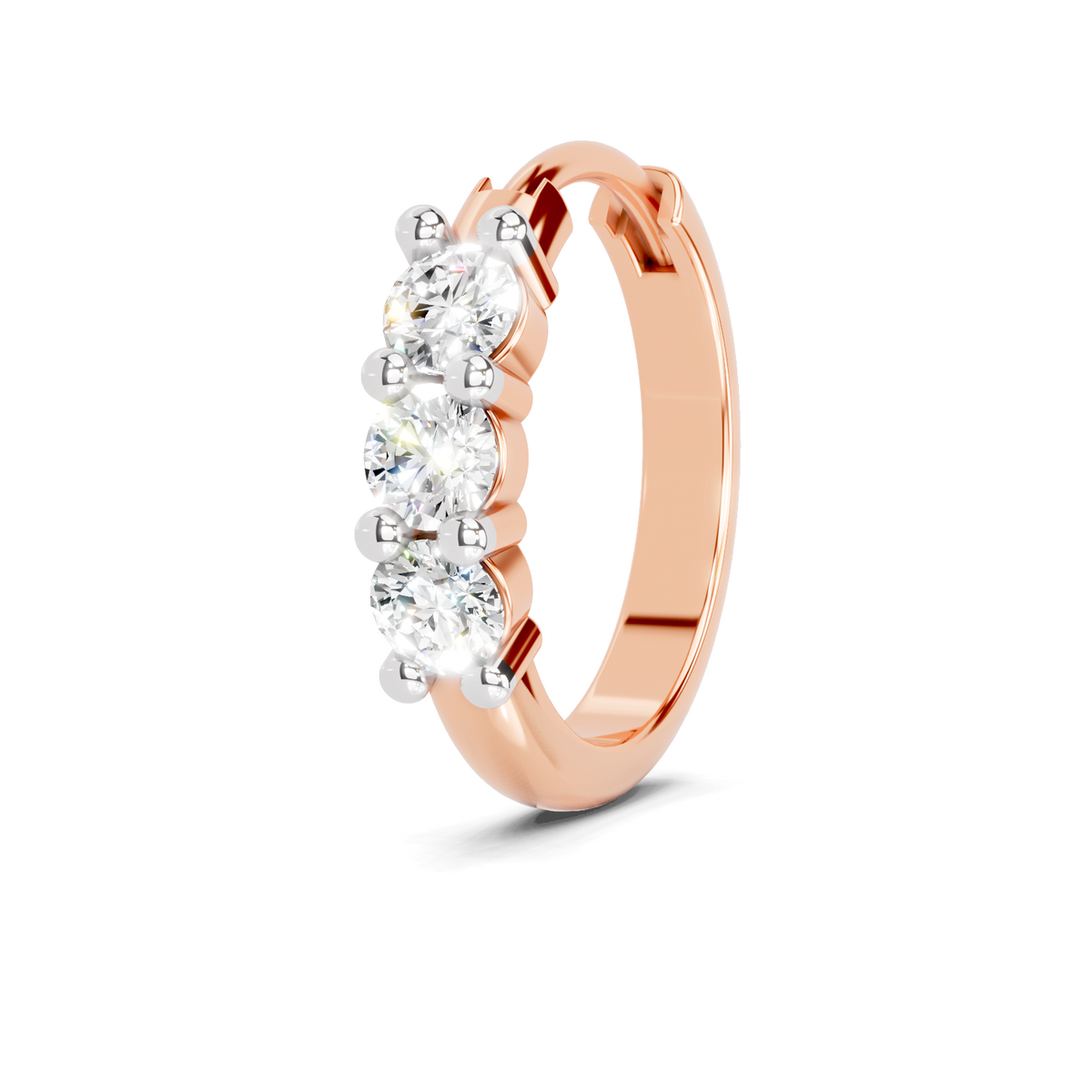 Lustrous Trio Diamond Nose Pin