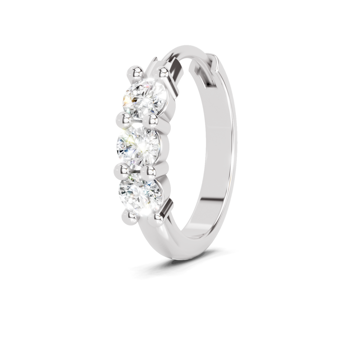 Lustrous Trio Diamond Nose Pin