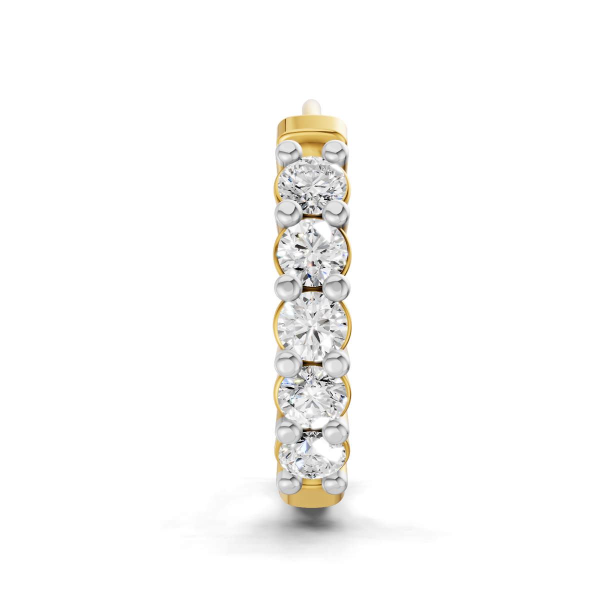 0.06 Carat Luna Round Diamond Hoop Nose Pin 14K